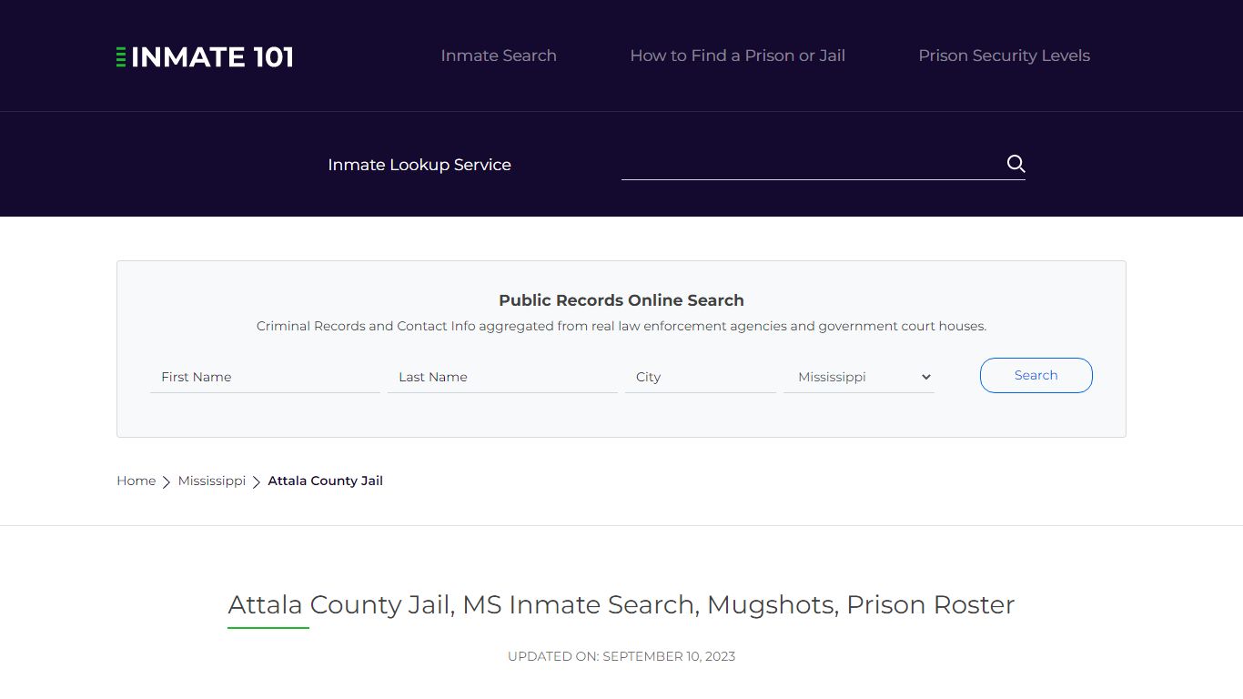 Attala County Jail, MS Inmate Search, Mugshots, Prison Roster