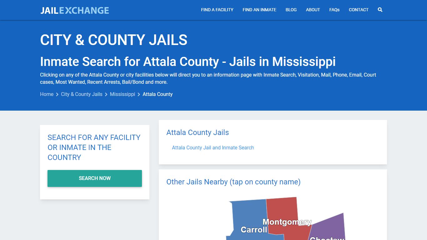 Inmate Search for Attala County | Jails in Mississippi - Jail Exchange